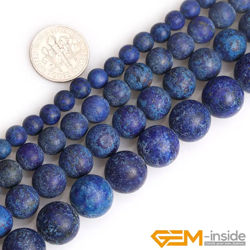 Natural Semi-Precious Gem Stones Frosted Matte Round Beads For Jewelry Making Strand 15\