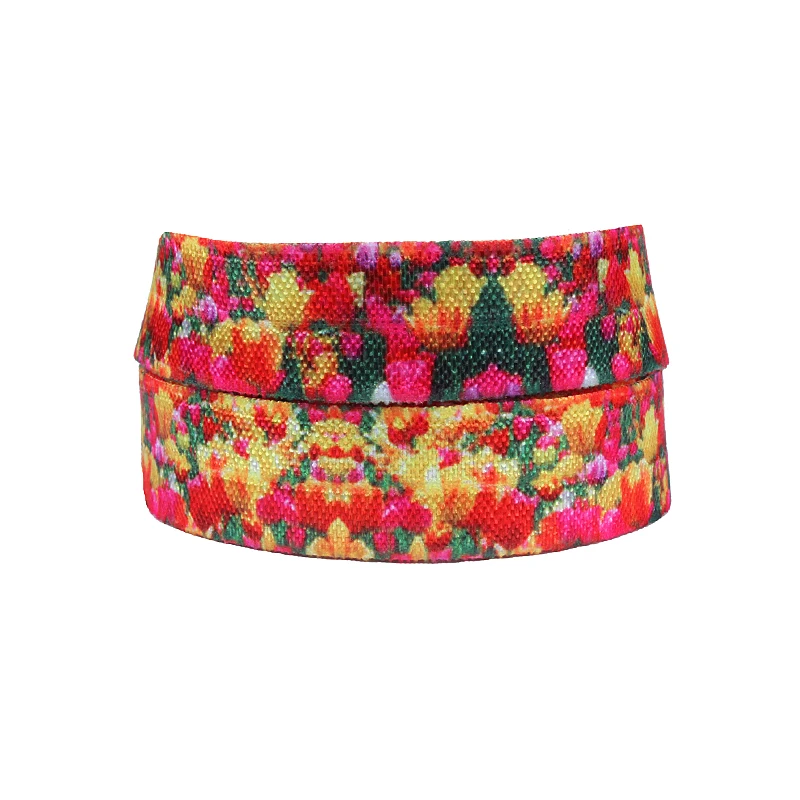 

FLRA ElasticFloral 5/8th inch Elastic, red Floral Elastic for Hair Accessories headband