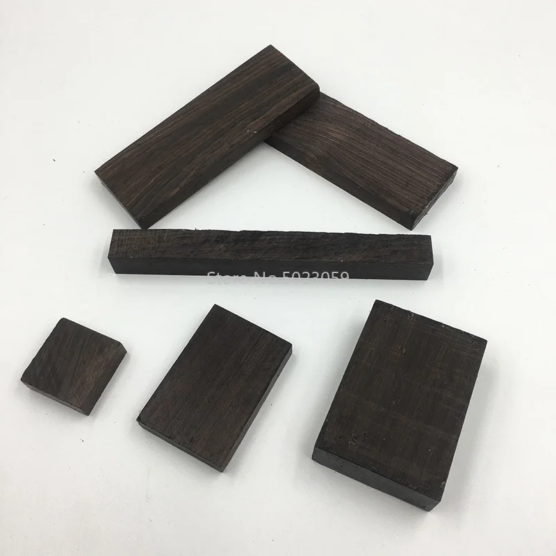 1 Pc DIY Knife Handle Material Ebony Wood Black Wood In East African Ebony For DIY Handmade Material Support Customed Size