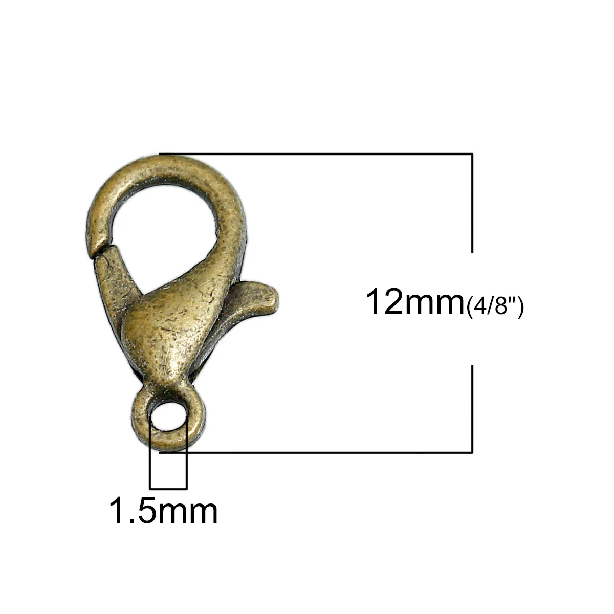 DoreenBeads 100 sztuk antyczny brąz Lobster Parrot klamrami 12*6mm (B01142), yiwu