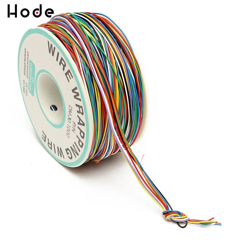 

1 Roll Wrapping Wire 30AWG 0.25mm Tin Plated Copper Wire Wrapping Insulation Test Cable 8-Colored Circuit Board Fly Line