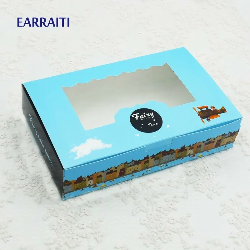 500 Pcs Paper Box Windows Gift Packaging For Candies Fairy Town Kraft Paper Box Handmade Gift Paper Box Wedding Favors Cardboard