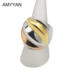 Fashion Design Gold Rose Gold Silver Color Finger Ring Attractive 3 Colors Stainless Steel Midi Mid Rings Size 6 7 8 9