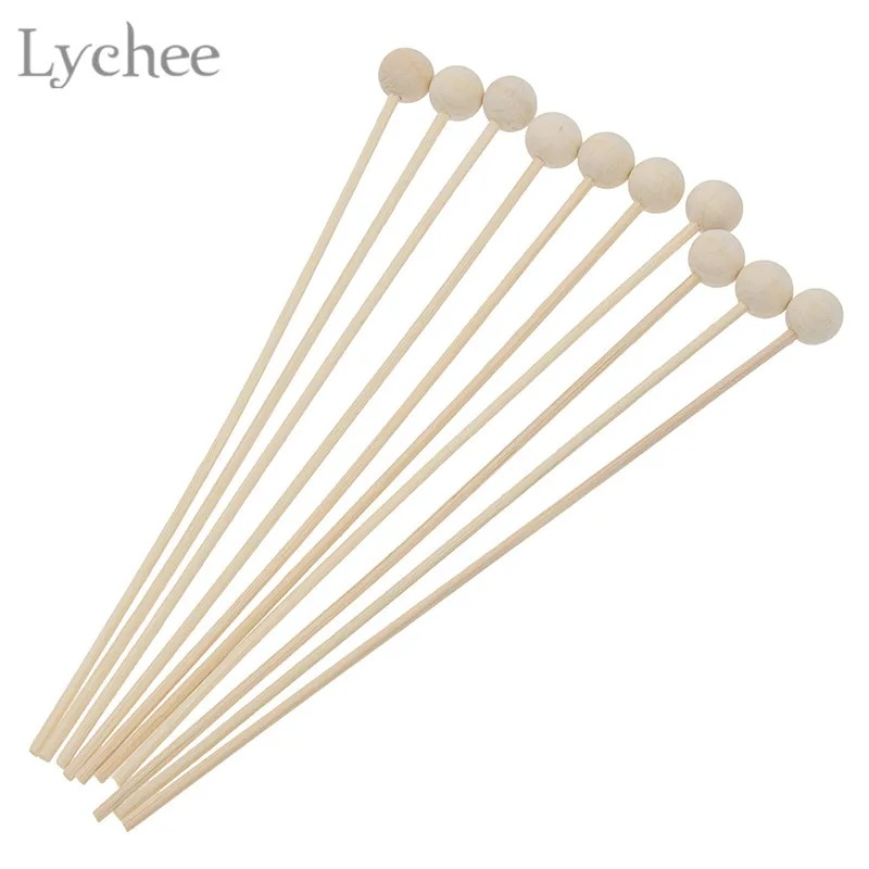 Lychee Life 10pcs Wood Ball For Fragrance Diffuser Aromatherapy Rattan Reed Sticks DIY Home Decoration