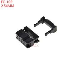 10pcs Fc-10p Idc Socket Pitch 2.54mm Jtag Isp Plug Connector Double Row Female 2x5pin 10pin 10p For Dc3 Idc Box Header For Cable