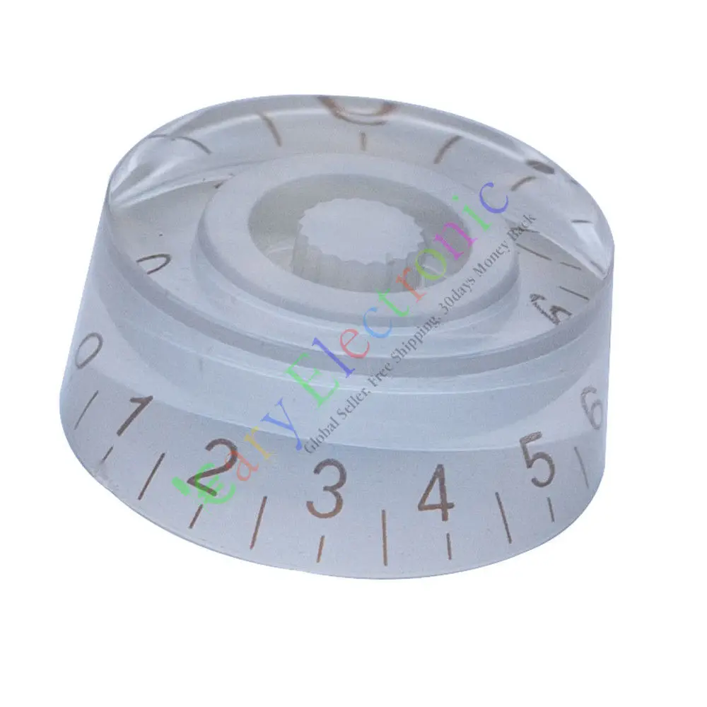 Venta al por mayor y al por menor, 10 unidades, 25mm, Pedal superior con falda, perilla blanca, amplificador de tubo de guitarra, tono de volumen, radio de audio, envío gratis