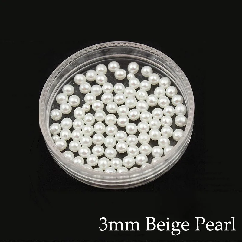 2/3/4/5/6mm Round Imitation ABS Beige No hole Pearl Beads For Craft Scrapbook Decoration DIY Sewing Craft Supplies