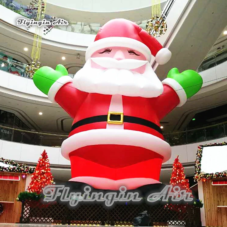 Giant 3m/6m Height Christmas Character Red Inflatable Santa Claus with Blower for Outdoor or Indoor Decoration