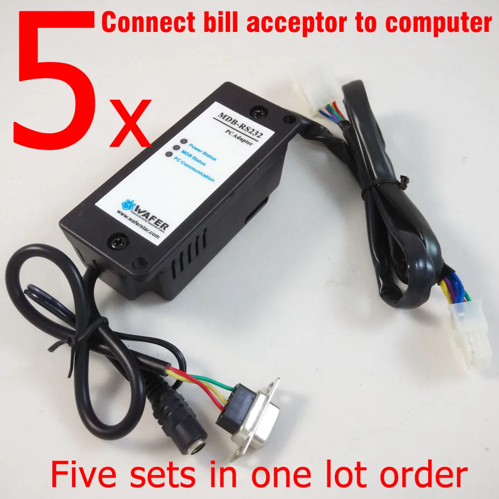 

5 pcs Lot free shipping with DHL order MDB-RS232 adapter box to convert the MDB bill acceptor data to PC RS232