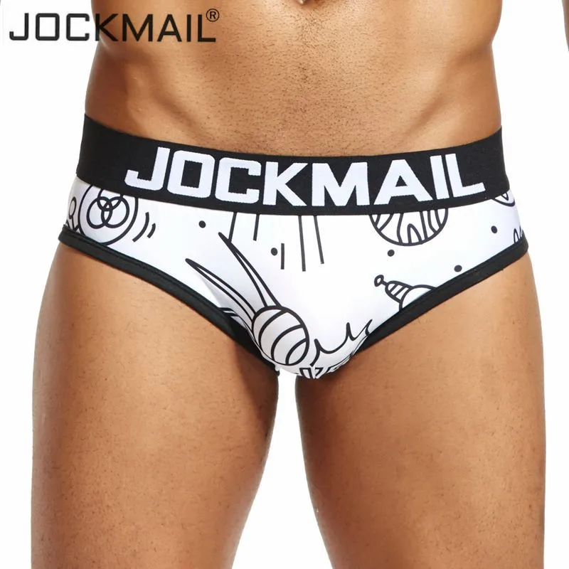 JOCKMAIL Brand Sexy Mens Underwear briefs Cuecas ufo Cartoon printed Gay Underwear calzoncillos hombre slips Male Panties hot