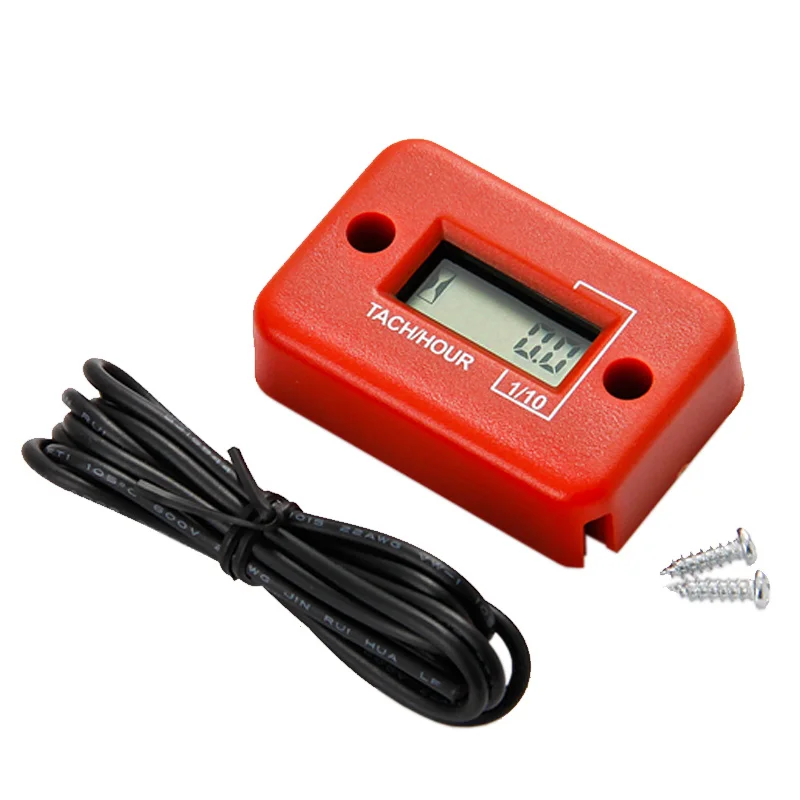 Tachometer RPM Meter Waterproof Moto Counter Motor Glider Snowmobile for Gasoline Engine Red Motorcycle Jet Ski Boats Forklift