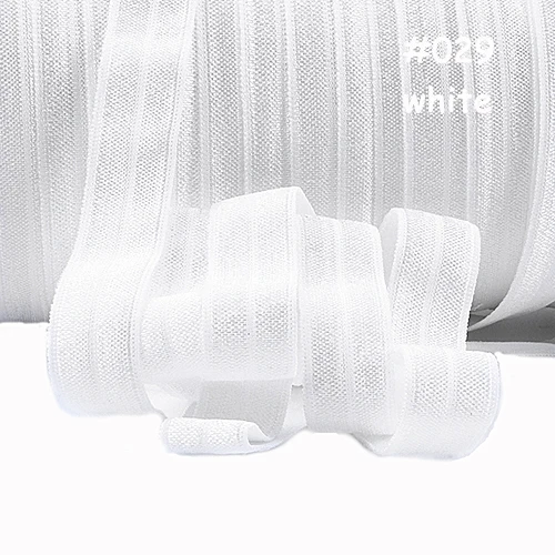 

15mm White Fold over elastic in #029, solid fold over elastic ribbon 100yards 5/8inch hairband