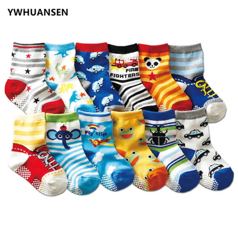 YWHUANSEN 0-2 Yrs Anti-slip Baby Socks For Boys Girls Recem Nascido Non-slip Calcetines Baby Socks Newborn Meia Infantil Menino