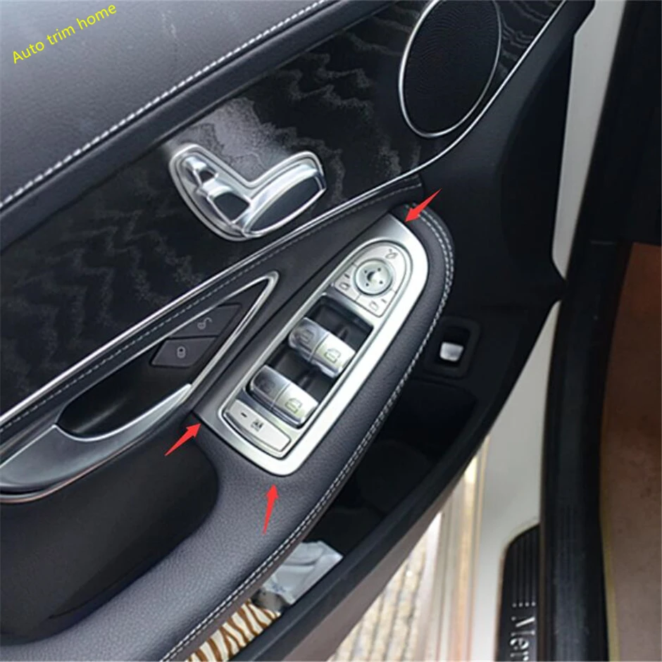 

Lapetus Door Armrest Window Lift Button Cover Trim Fit For Mercedes Benz GLC X253 2015 - 2021 Matte / Carbon Fiber ABS