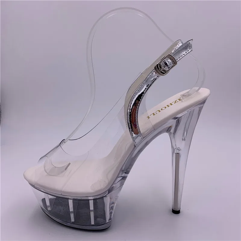 Promotion 15cm high-heeled shoes fashion crystal shoes the women's shoes Clear 6 Inch Stiletto Heel Sandals Exotic shoes