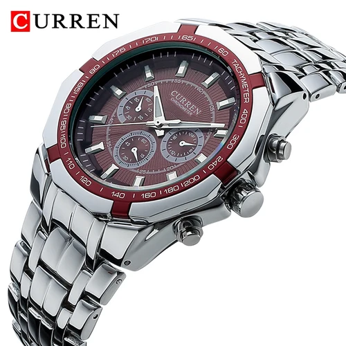 Relojes CURREN deportivos militares de marca de lujo para hombre, reloj de cuarzo de acero completo, reloj de negocios resistente al agua para hombre, reloj masculino