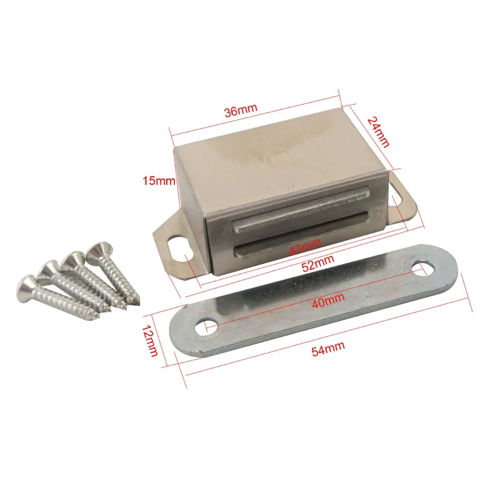 4 pz Porta In Acciaio Inox Cattura 52mm Magnetico Door Catches Fermacorda e ganci Armadio Cabinet Più Vicino Porta Tampone Ammortizzatore