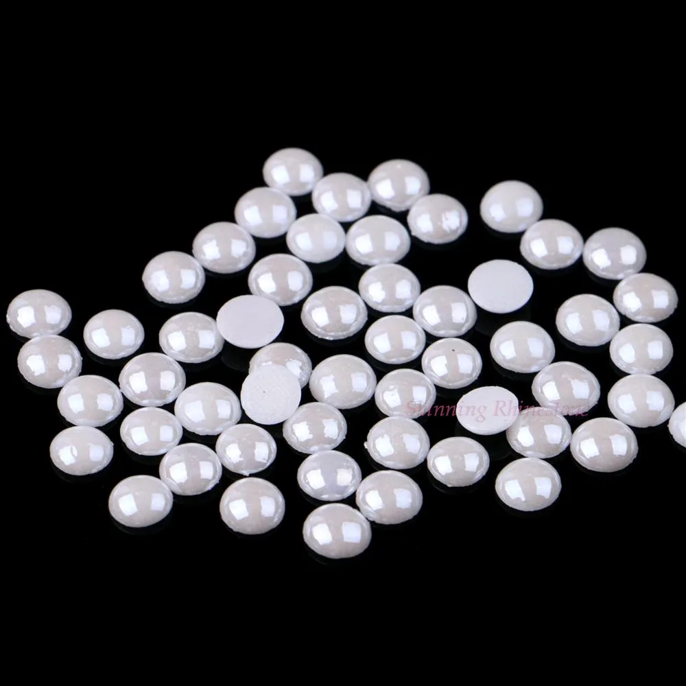 3mm to 10mm Flatback Ceramic Hotfix Rhinestone Polymer Clay Hot Fix Strass Diamond Stones Iron-On White Color