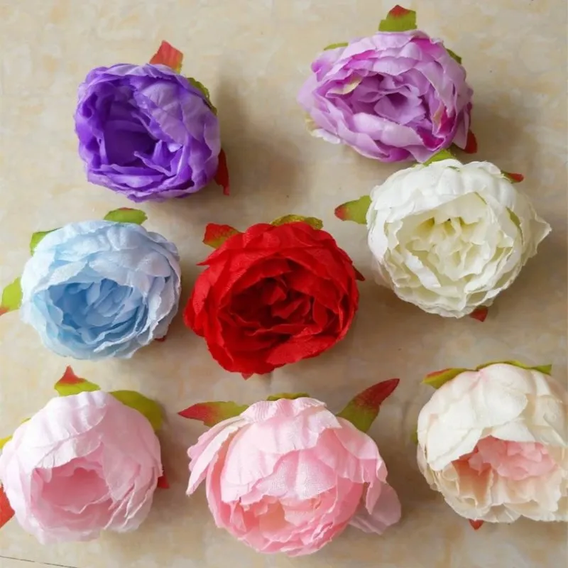 

Dia of 10 CM Simulation Peony Flower Head Silk Cloth Flower Rows Arch Decoration DIY Material 8 Colors Available Free Shipping