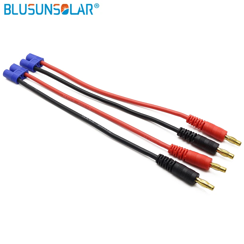 100 pieces / lot Hot Sale EC5 OR EC3 Connector to 4.0 Gold Plated Banana Plug with 14AWG 150MM 14 AWG Silicone Cable