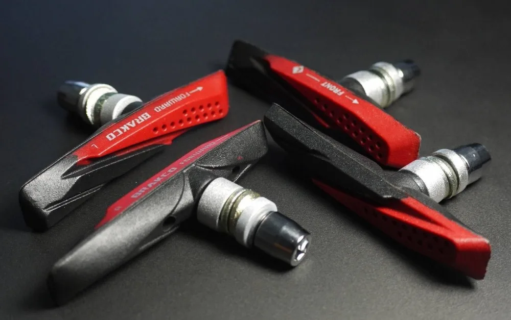 2 PAIRS 4 PADS V BRAKE PADS SHOES MTB 72MM SUIT FOR SHIMANO SRAM AVID RED NO DAMAGE RIMS NEW AQUA-GUIDE DESIGN