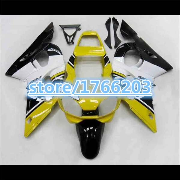 ABS  Fairing kit for  YZF R6 1998 2002 YZF R6 1998-2002   yellow white black YZFR6 98 99 00 01 02 YZF600  Fairings Set Ning