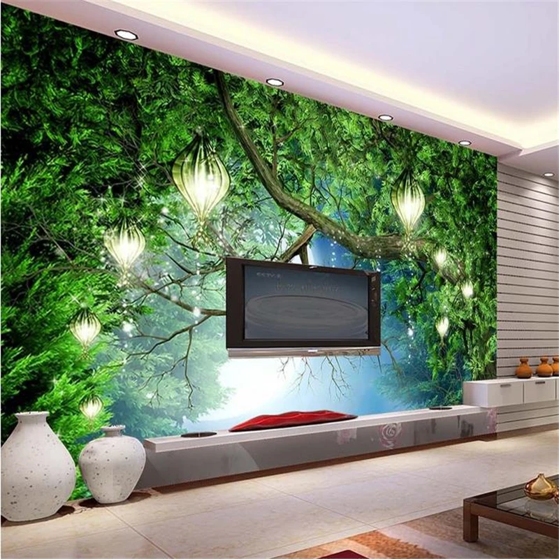 beibehang 3d wall murals wallpaper HD dream forest backdrop murals TV backdrop wallpaper living room bedroom waterfall murals