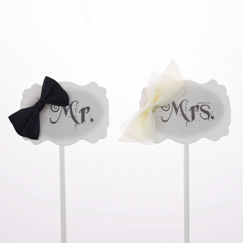 Cake Flags Cupcake Cake Topper Mr Mrs Toppers Love Bride Kids Birthday Wedding Bridal Cake Wrapper Party Baking Decor DIY Flags