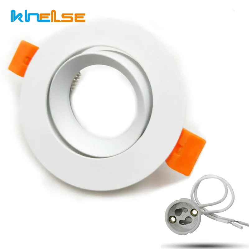 Rotondo Bianco Da Incasso LED Luce di Soffitto del Riflettore Apparecchio di GU10 MR16 Portalampada Da Incasso Montaggio del Telaio Regolabile