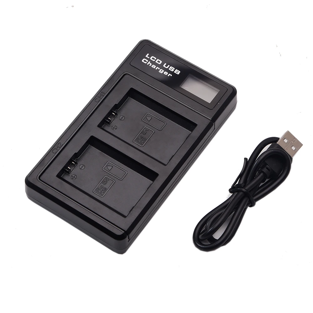 Dual USB Battery Charger with LCD Display for Sony NP-FW50 A3000, A5000, A5100, A6000, A6300, A6500, A7, A7II  A7SII, A7S,RX10