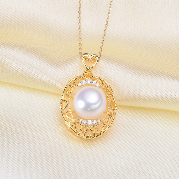 Luxury Design S925 Sterling Silver Pearl Pendant Settings Women DIY Pearl Pendant Findings Silver&Gold Color 3Pcs/Lot