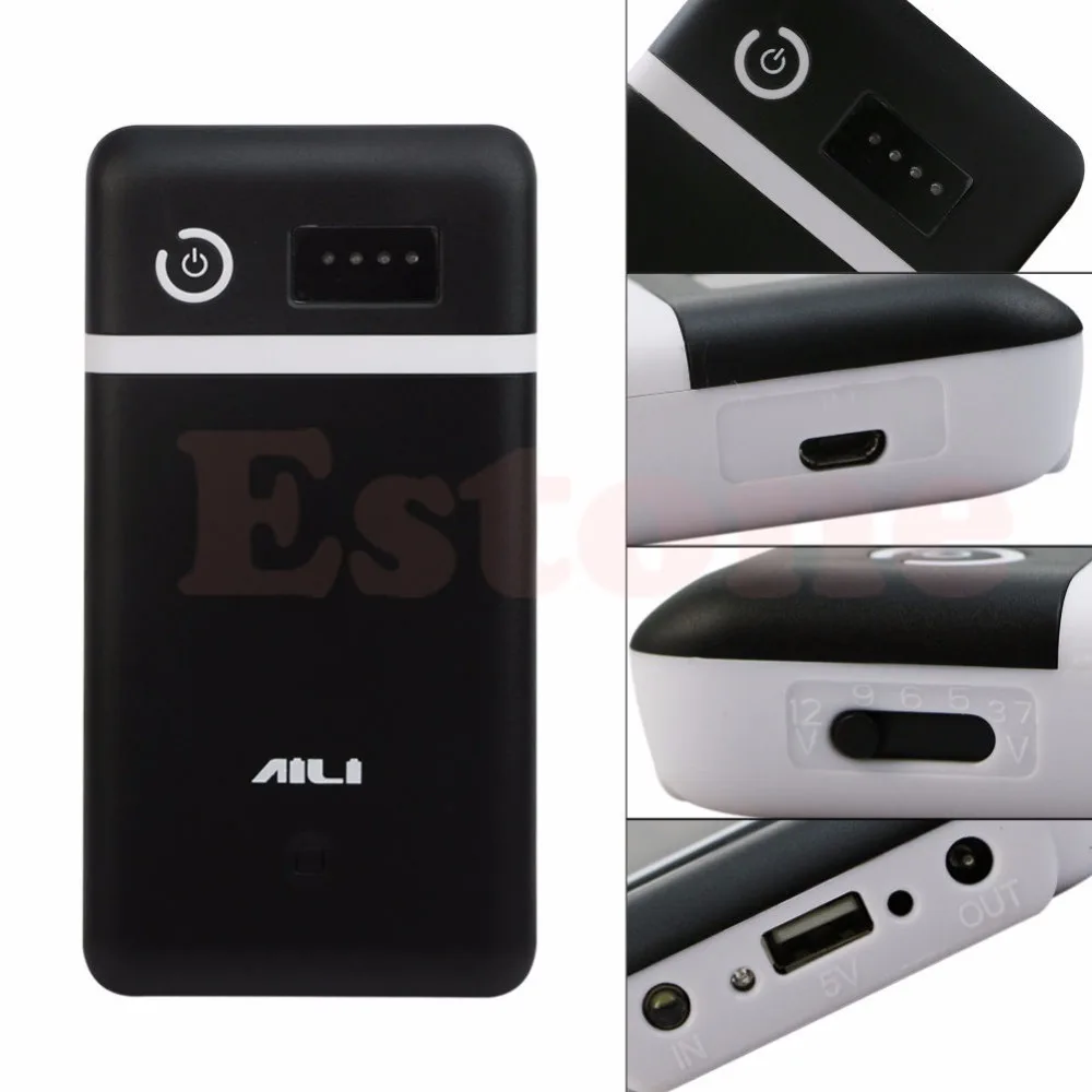 Mobile Power Banks Box 5.5x2.5mm 3.6V 5V 6V 9V 12V 6 x18650 Battery Charger Adapter White/Black/White Black/Black White K1KF