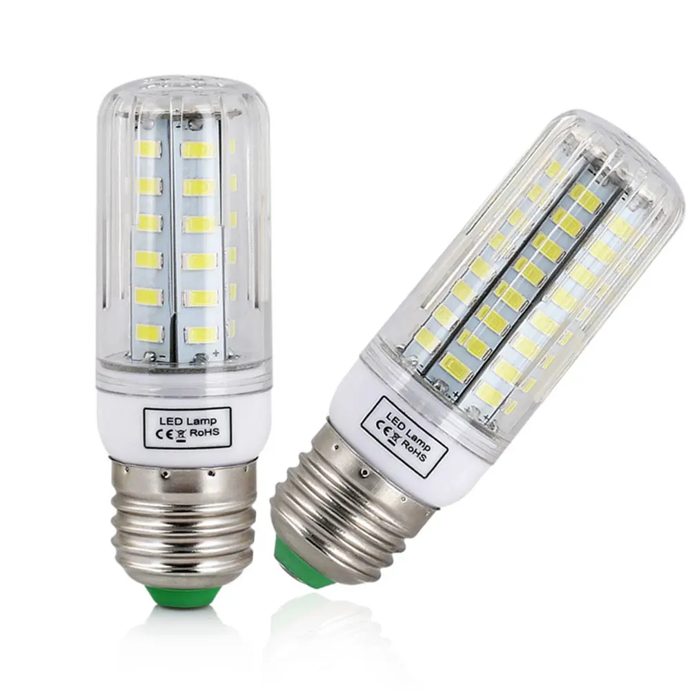 E27 LED 램프 LED 전구 SMD5730 110V 옥수수 전구 24 30 42 64 80 89 108 136 165LED 샹들리에 촛불 LED 조명 홈 장식