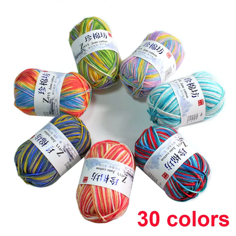 50g/Pcs Colorful Natural Milk Cotton Yarn Thick Yarn For Knitting Baby Wool Crochet Yarn Weave Thread 4 Ply