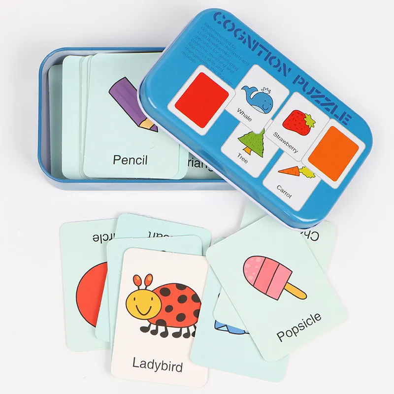 Cognitive card Learn English Word Puzzle Toy kid Educational Toys Baby Literacy Game Learning Cards Animal graphics color