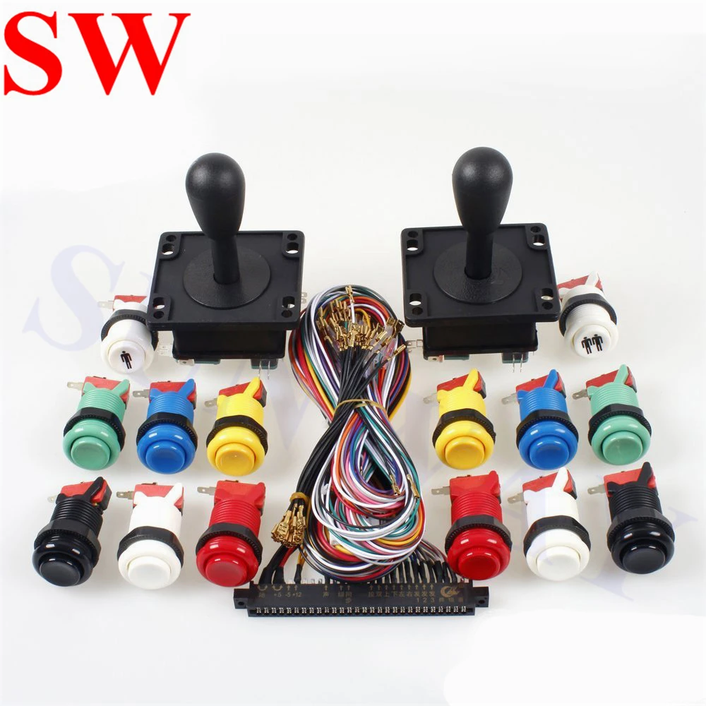 

American Style 2/4/8way joystick Jamma 56 Pin harness interface Cabinet Wire Wiring Happ Type Push Button Switch For Pandora box