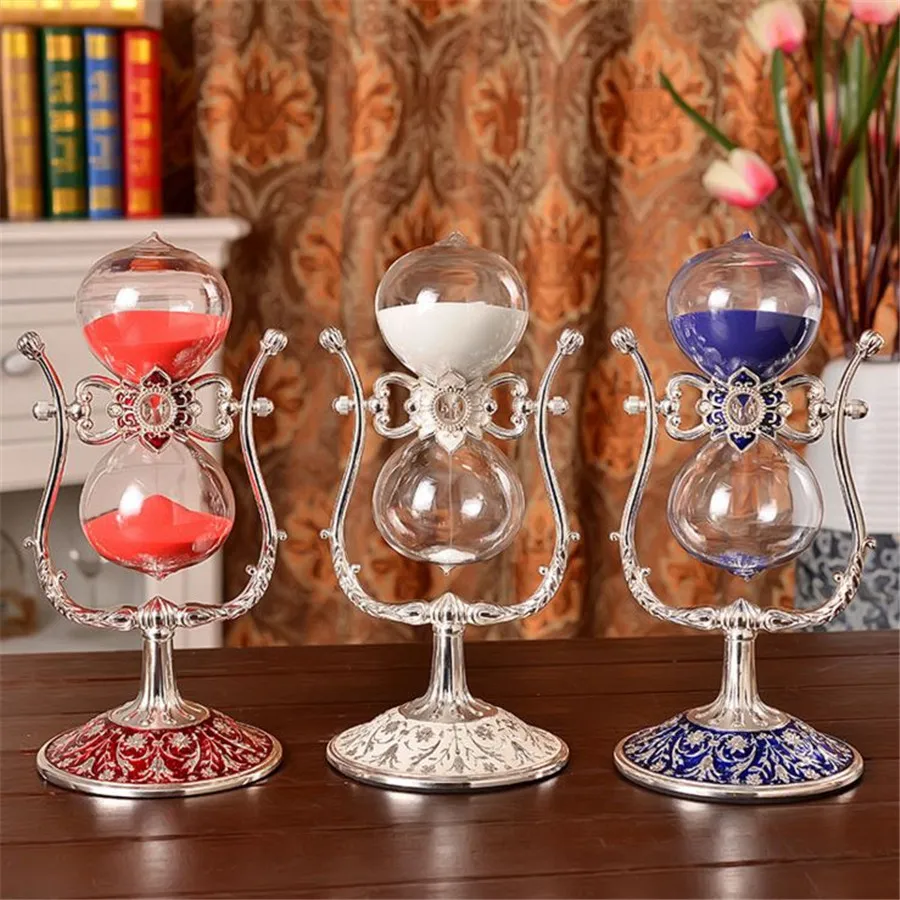 30Minutes 6 Color Rotating Hourglass Half An Hour Metal Antique Flip Sand Timer Reloj De Arena Temporizador da areia Ampulheta