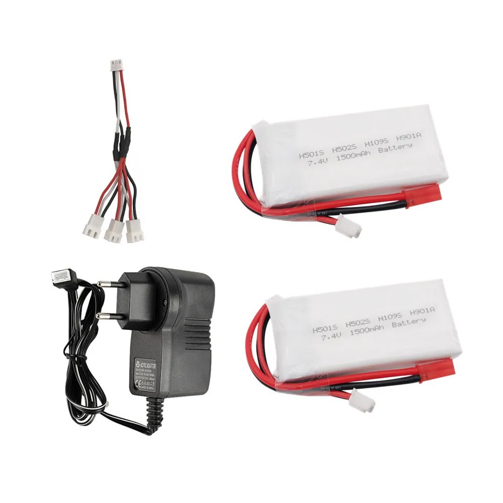 7.4 V 1500 Mah 2S Lipo Bettary Met Lader Voor Hubsan H501S H502S H109S H901A Zender Afstandsbediening Li-Ion batterij 7.4 V