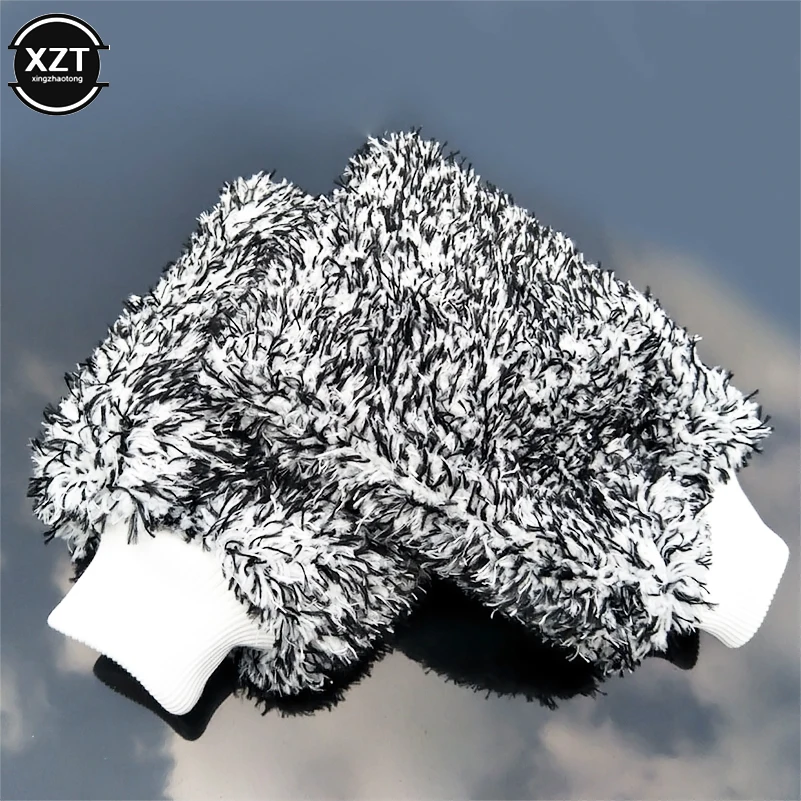 Car Cleaning Soft Absorbancy Glove High Density Ultra Soft Easy To Dry Auto Detailing Microfiber Madness Wash Mitt Cloth