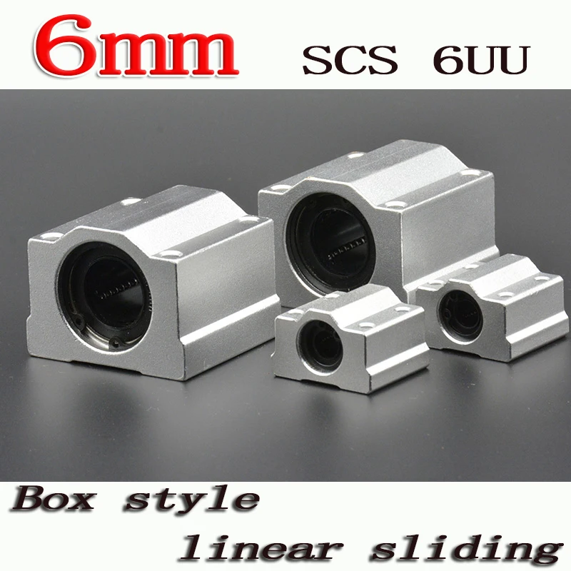 10pcs/lot SC6UU SCS6UU 6mm Linear Ball Bearing Block With LM6UU Bush, Pillow Block Linear Unit For 6mm Linear Shaft CNC Part