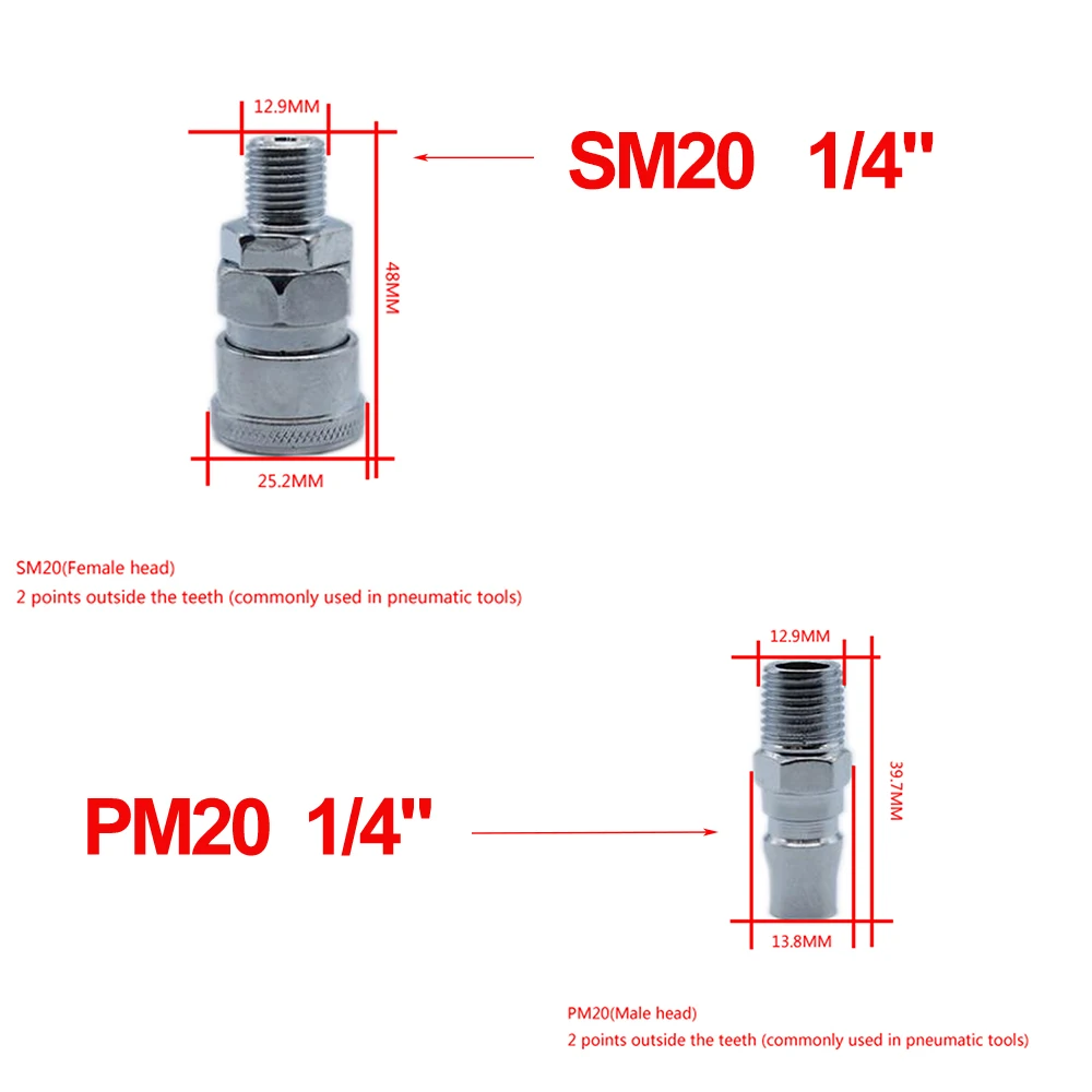 1PC SM/PM 20 30 40MM Join Hose Pneumatic Air Compressor Hose Quick Coupler Plug Socket Connector