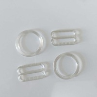 200 pcs (100 sets) plastic clear rings and sliders transparent bra buckles