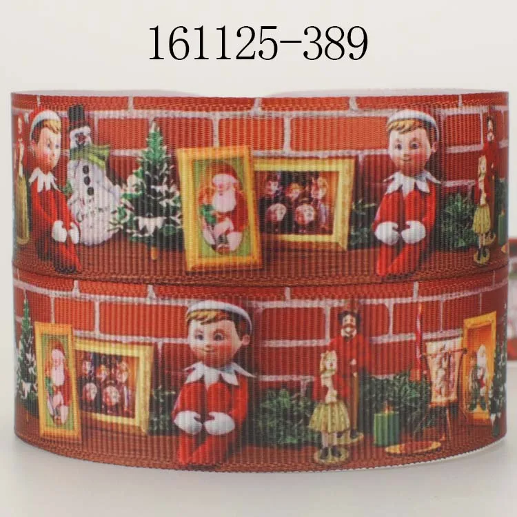 16/22/25/38/50/75mm 50 yards merry christmas ribbon pattern printed grosgrain/FOE cartoon ribbons 161125-389