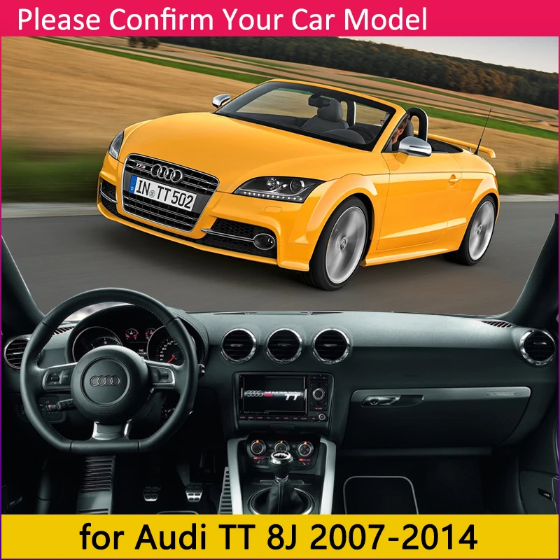 for Audi TT 8J 2007~2014 MK2 Anti-Slip Mat Dashboard Cover Pad Sunshade Dashmat Carpet Accessories S-line 2008 2009 2010 TTS Rug