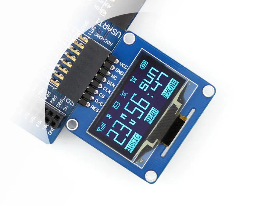 

Waveshare 1.3inch OLED (A) 1.3inch OLED SPI/I2C interfaces curved/horizontal pinheader