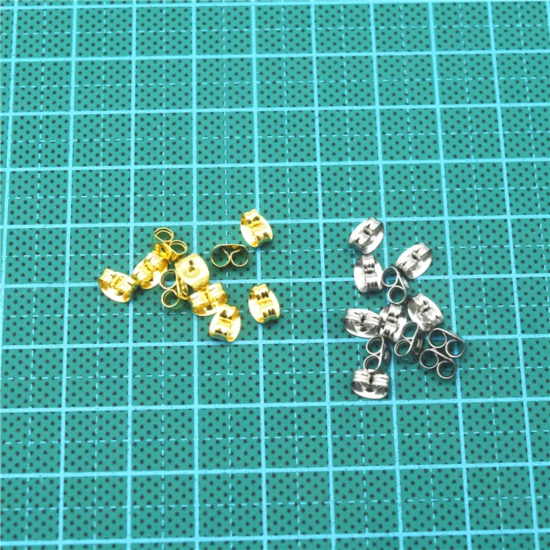 

500pcs/lot Silver Gold color Stainless Steel Earring stopper Jewelry Metal Ear Earring Back DIY Jewelry Accessories