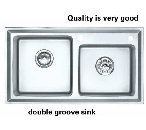 Free shipping Home wash vegetables vogue high quality stretch faucet kitchen double groove sink 304 stainless steel 830x460 MM