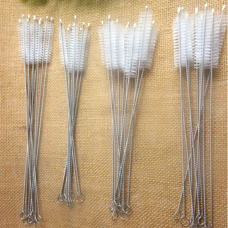 28cm 100pcs/lot  Straw brushes for reusable plastic straws Eco-friendly stainless steel straw brush fit for 6mm diameter straws