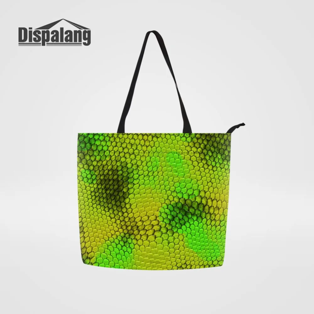 Dispalang New Fashion Snake Skin Women Shopping Bag Large Capacity Cotton Eco Handbag Reusable Supermarket Grocery Bags Tote Bag