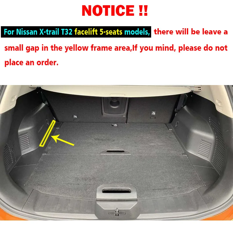 For Nissan X-Trail Rogue XTrail T32 2014 - 2020 Rear Boot Liner Trunk Cargo Mat Tray Floor Carpet Protector 2015 2016 2017 2018